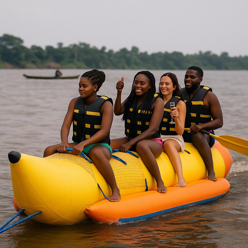 Banane gonflée sur eau